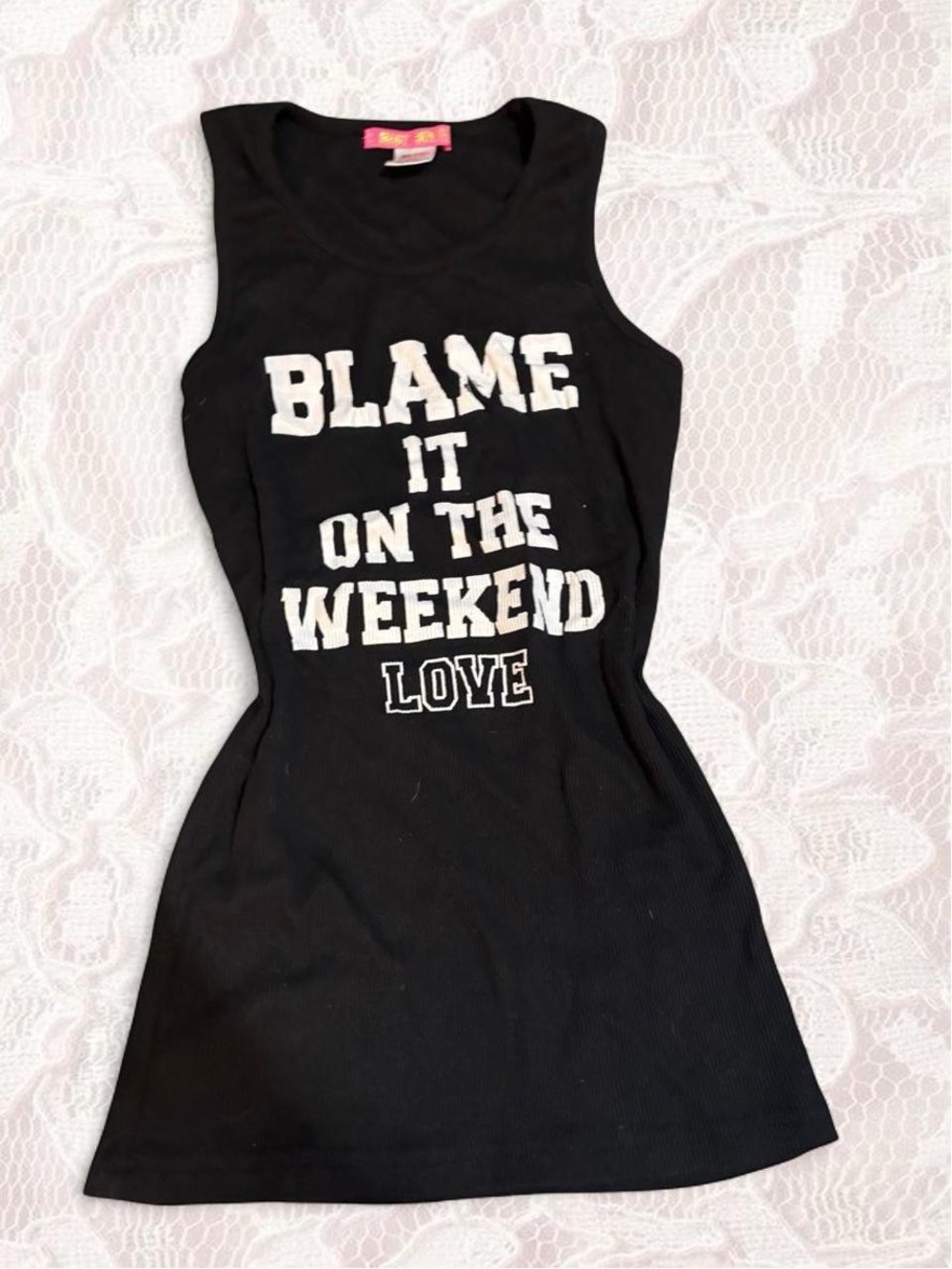Black Graphic Tank Top — 'Blame It On The Weekend'